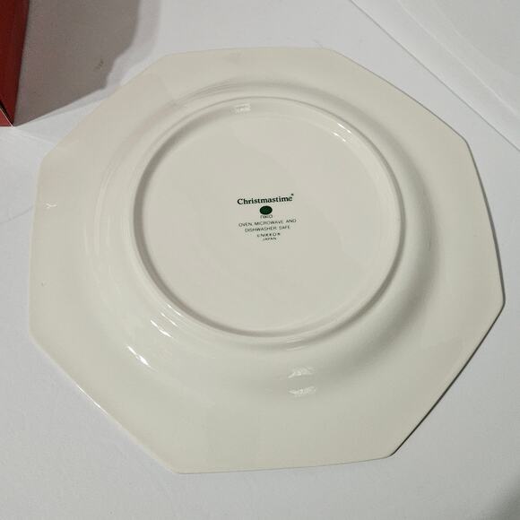 Nikko Christmastime Dinner Plate Set of 4 Original Box Octogon - Picture 12 of 12